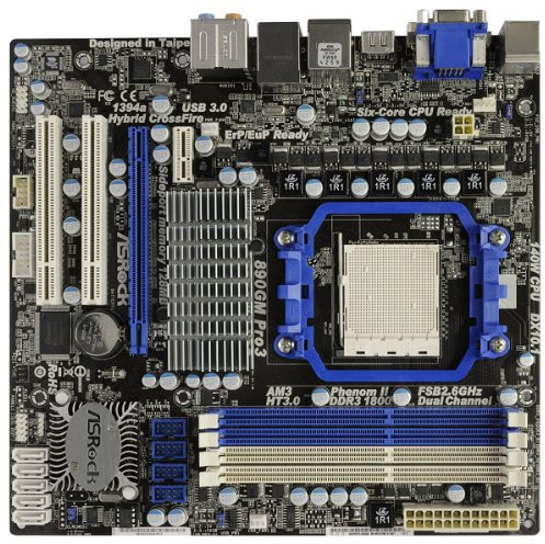 ASRock 890GM PRO3 Mainboard Sockel AMD AM3 890GX 4X DDR3 Speicher Micro ATX