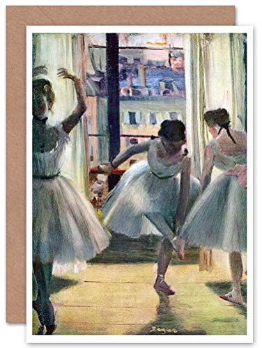 Wee Blue Coo EDGAR DEGAS THREE DANCERS IN A PRACTICE ROOM OLD MASTER GREETINGS CARD