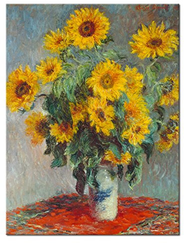 WANDKINGS Leinwandbild Sonnenblumen von Claude Monet / 30 x 40 cm/auf Keilrahmen
