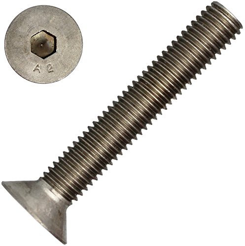 10 Stück Senkkopfschrauben M8 X 70/70 mit Innensechskant DIN 7991 Edelstahl A2