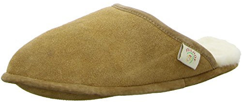 Fellhof 45 Damen- u. Herren Lammfell Hausschuhe Trendy (42/43, Natur)