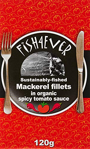 Fish4Ever Mackerel Fillets in Organic Spicy Tomato Sauce, 120 g