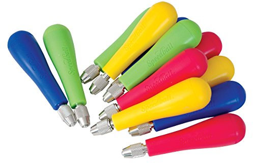 Speedball Lino Handles, Assorted Colours, Pack of 12, For Art, Craft, Printmaking, Home, Block Printers, Studio, Artists, Carving, Stamping, Linoleum, Graphics