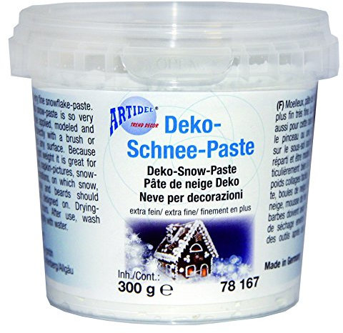Artidee CREARTEC - Deko-Schnee-Paste Weiß - Extra Fein - natürlich aussehende weiße Schneepaste - 300 ml - Made in Germany