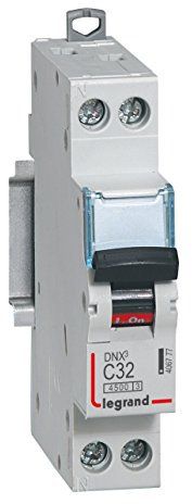 406777 Disjoncteur Legrand 32A unipolaire + neutre DNX3 - courbe C - 4,5/6kA - À vis - 1 module