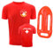 T-Shirt mit Rettungsschwimmer und Schwimmflügel, lustiges Kostüm, Unisex, Rot / Gelb