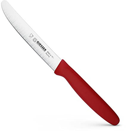 Giesser seit 1776 - Made in Germany - Tomatenmesser rot, Klinge 11 cm, rutschfest, kleines Universalmesser spülmaschinenfest, rostfrei