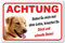 AdriLeo Schild - Vorsicht blonder Labrador Retriever - Ohne Leine - (20x30cm) / Achtung Hund Wachhund robust langlebig UV-beständig wetterfestes Warnschild (beige/gelb)