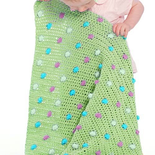 myboshi Häkelset Babydecke Pünktchen, inkl. No.2 Wolle, Nadel und Anleitung, für Babys und Amigurumi, Häkelpaket, 85% Baumwolle, 15% Kapok Grün, mit Häkelnadel