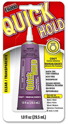E6000 QUICK HOLD Craft Contact Adhesive Glue - Thin Quick Dry - Clear USA 1 oz ** 380151 - 29.5ml Jewelry Bead**