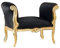 Casa Padrino Barock Schemel Hocker Schwarz/Gold - Sitzbank