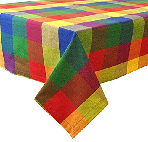 Designimports Esstisch-Accessoires, Palette, kariert, indische Sommer-Tischdecke, 132 x 132 cm