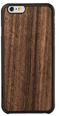 Ozaki OC556EB 0.3 Wood luxuriöse dünne Schutzhülle mit Holzrückseite inkl. Displayschutzfolie für Apple iPhone 6 / 6S ebony