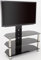 AVF Column TV Floor Stand - 3 Black Glass Shelves & Metal Column Combi TV Unit with Universal VESA Mount Up to 60 & 40kg - SDCL900 (Black & Silver)