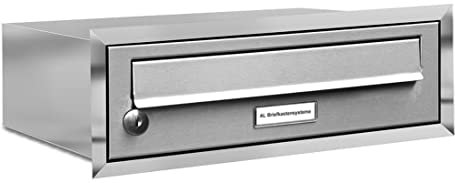 AL Briefkastensysteme, 1er Unterputzbriefkasten, Briefkasten rostfrei, 1 Fach Briefkastenanlage modern, Edelstahl Postkasten