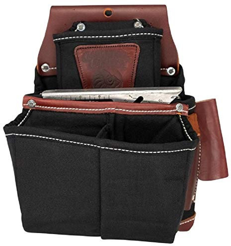 Occidental Leather OxyLights Fastener Bag with Double Outer Bag - Black, Right Hand - 10 Pockets & Tool Holders - Made in USA
