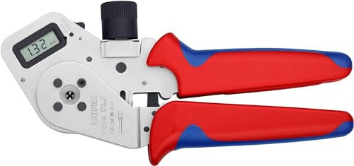 Knipex Crimpadora de 4 mandriles para terminales girados cromado, con fundas multicomponentes 195 mm 97 52 63 DG