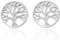 Beautiful Round Filigree Tree of Life .925 Sterling Silver Stud Earrings
