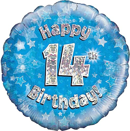 OakTree 18 Happy 14th Birthday Blue Holographic
