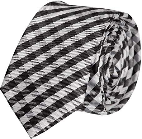 Fabio Farini - Elegante Herren Krawatte kariert - 8cm Breite in verschiedenen Farben - Schlips mit Karomuster Mehrfarbig Weiß Schwarz
