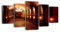 wandmotiv24 Leinwandbild Weinkeller LW377 Wandbild, 5 Teile, 210 x 100 cm, Kunstdruck Canvas, XXL Bilder, Keilrahmenbild, fertig aufgespannt, Bild, Holzrahmen, Bordeaux, Chateau, Wein
