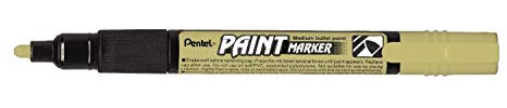 PENTEL Pack of 6 Permanent Markers MMP10 Ogive Tip 2 mm Gold