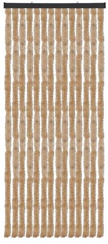 Arsvita Flauschvorhang Türvorhang (56x185 cm) in Beige als Insektenschutz für Balkon, Terrasse oder Wohnmobil, Wohnwagen, Pavillon