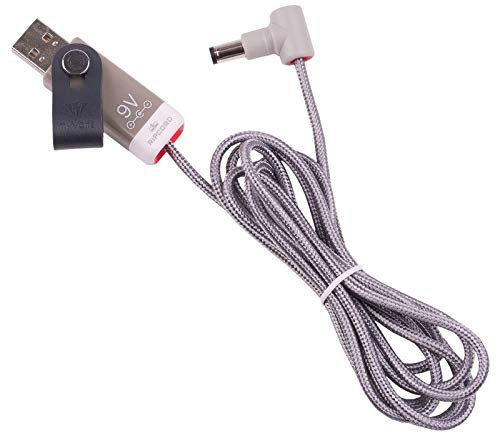 myVolts Ripcord-USB-Ladekabel mit 9V DC Ausgangsstecker kompatibel mit Digitech Trio Band Creator Effektpedal