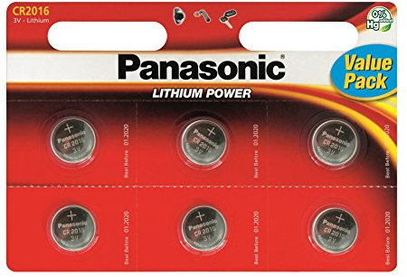 Panasonic CR2016 Lithium-Knopfbatterien, 12 Stück