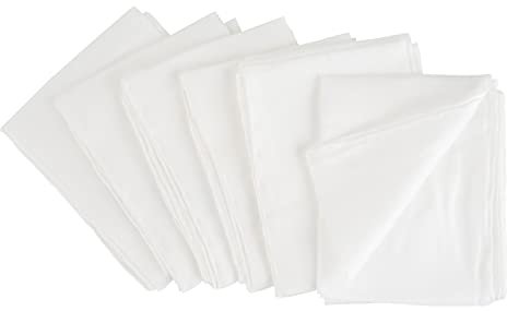 6er-Set Seidentücher, ca. 55 x 55 cm, Pongé 05, 1. Wahl, naturweiß, handrolliert