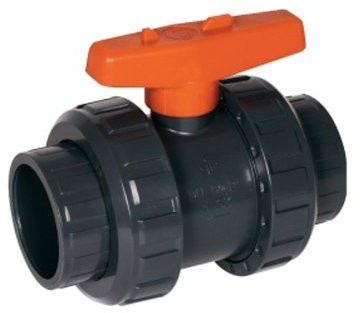 2-Wege Kugelhahn mit PVC Klebeanschluß - Ø 50 mm von Praher