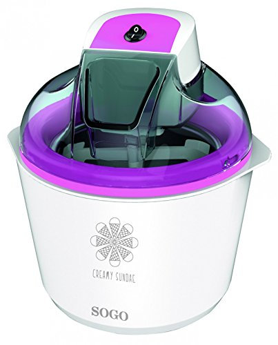 SOGO Máquina para ahcer Helador y Sorbete 1.5L con Motor Bidireccional - Helados Caseros con Bol Extraíble sin BPA