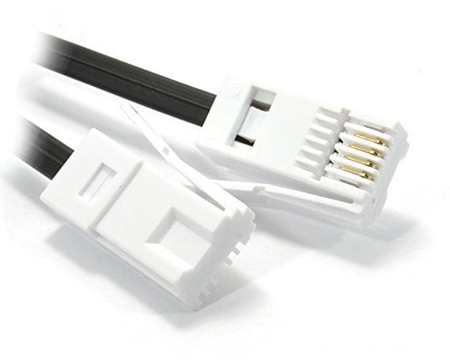 kenable BT 4 Wire 431A Plug to 4 Wire Male Plug Telephone Cable Lead 2m Black