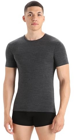 Icebreaker Herren Funktionsshirt Anatomica SS Crewe, Jet Hthr/Black, XL, 103033002XL