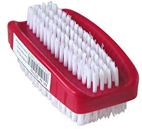 Nölle Profi Handwaschbürste 10cm, Doppelseitig, Rot, Kunststoff (Griff) und Nylon (Bürsten), für Hände, Metall, Porzellan, Glas Oberflächen