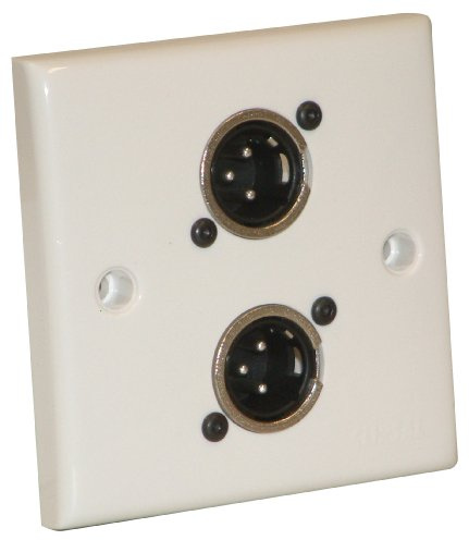 AV Wall Plate with 2 x 3 Pin Male XLR Socket (NC3MDL1)