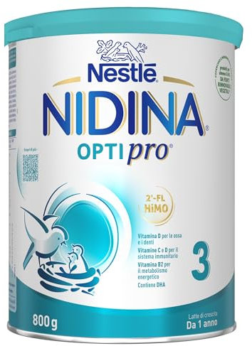 NESTLÉ NIDINA Optipro 3 Latte di Crescita Polvere per Bambini da 1 anno, Latta 800g