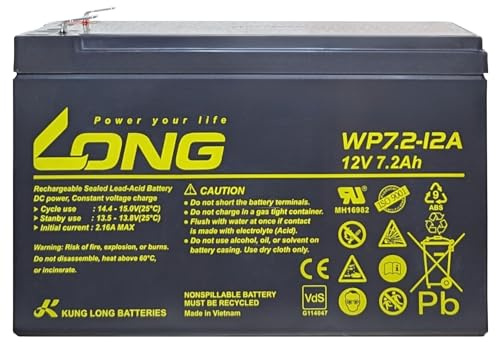 Akku kompatibel DiaMec DM12-7.2 12V 7,2Ah AGM Blei Accu wartungsfrei Batterie