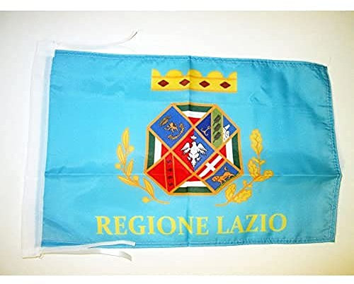 BANDIERA LAZIO 45x30cm - BANDIERINA LAZIALE - REGIONE ITALIA 30 x 45 cm cordicelle - AZ FLAG