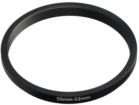 vhbw Step-Down-Ring Adapter von 55 mm auf 52 mm für Kamera Objektiv - Filteradapter, Metall, Schwarz