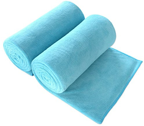 JML Bath Towel, Microfiber Towel Sets 2 Pack (30 x 60) - Large Size, Extra Absorbent, Quick Drying, Multipurpose Use as Bath Fitness Towel, Sports Towels, Yoga Towel, Aquamarine