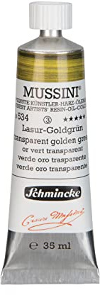 Schmincke - MUSSINI®, finest artist's resin oil colors, glaze gold green - 35 ml