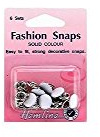 Fashion Snaps Solid Top 6 Sets 11mm White