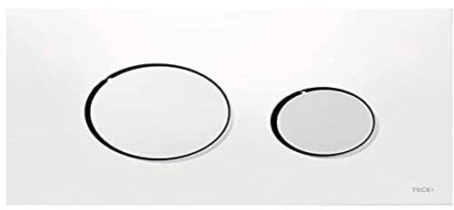 TECE 9.240.627 Plaque de déclenchement WC, Blanc, Touches chromé Brillant, 17 cm