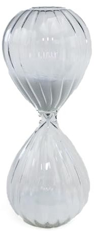 Bomboniere 12 Clessidre in vetro 12 cm trasparente con sabbia bianca da 5 minuti