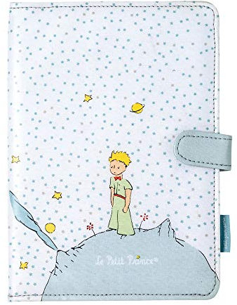 Le Petit Prince Petit Jour Paris - Protège Carnet de Santé avec étoiles Bleu Petit - 17 x 23,5 - Coton Enduit