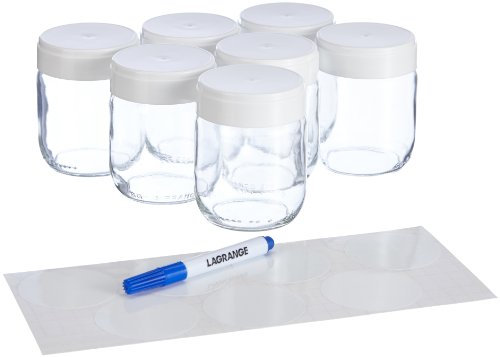 Lagrange 430101 7 pots pour yaourtières Couvercles avec zone de marquage