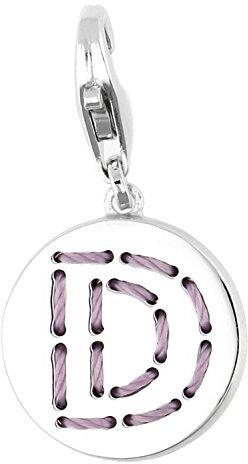ESPRIT Damen-Charm 925 Sterling Silber rhodiniert Letter Fabric D ESCH91126A000