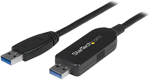 StarTech.com Câble USB 3.0 de transfert de données pour Mac et Windows - Cordon de transfert de fichiers USB PC vers PC - Noir (USB3LINK)