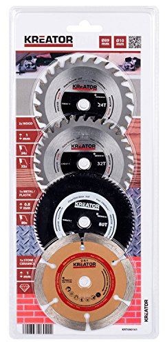 KREATOR KRT090101 - Juego de 4 hojas de corte minisierra circular